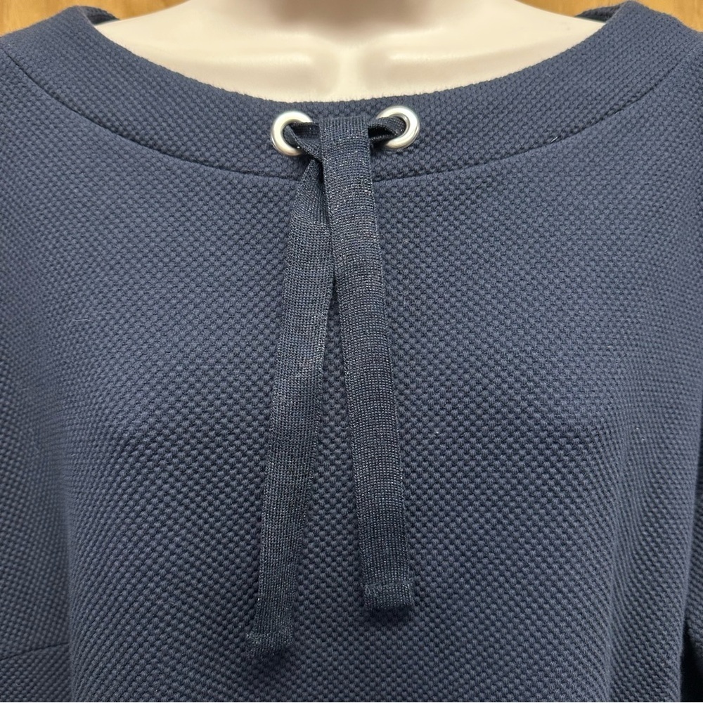 Betty Barclay navy blue waffleknit dress casual with pockets women’s 16 - Picture 7 of 10